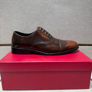 Zapatos Oxford de Cordones para Hombre, Estilo Británico Retro, Casuales de Negocios, de Cuero Genuino, Antideslizantes y Flexibles - Product Image 3