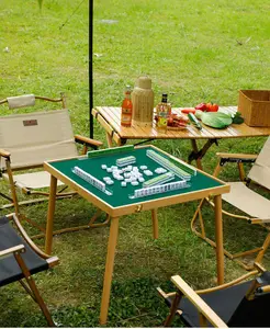 Toptan 2024 sıcak satış alüminyum alaşım açık Mahjong masa katlanabilir kamp için düşük ses ile