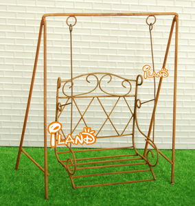 Iland Dollhouse Miniature Garden Furniture Metal <strong>Swing</strong> for <strong>Doll</strong> House Courtyard Outdoor Decoration - Product Image 4