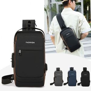 Bolso de Pecho de un Solo Hombro para Hombre Niu Siku, de PU Suave, Impermeable, Antirrobo, con Cierre de Cremallera USB, Ligero, para Deportes al Aire Libre - Product Image 1