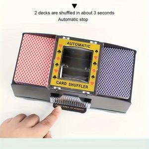 Mélangeur de cartes automatique direct d'usine 1/2/4/6 jeux, fonctionne sur piles USB, mélangeur de jeux de casino, Pokeruno <span class=keywords><strong>Phase10</strong></span>, Texas Hold'em, Bla - Product Image 6