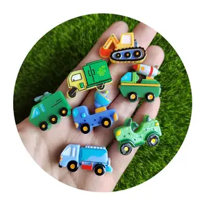 New Cute 100Pcs Kawaii Mini Transportation Object Assorted Express Delivery Truck Excavator Slime Beads Embellishments