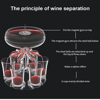 Vente Flash Jeu de Bar Cadeau de Fête Distributeur Verseur à Liqueur en Verre Transparent pour 6 Shots Whisky Bière et Support Distributeur de Vin Automatique
