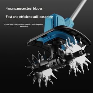 Micro-motoculteur rotatif rechargeable au lithium-ion, machine de travail du sol à grande vitesse pour le déchaumage du sol, silencieux, petit jardin - Product Image 3