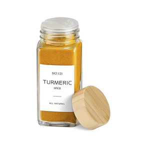 Lọ gia vị thủy tinh với nắp tre đặt Bột thảo mộc lọ gia vị cho gia vị với gỗ keo nắp gỗ - Product Image 3