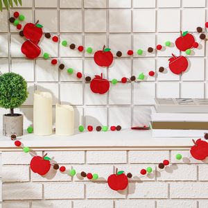 Retour à l'école feutre bannière pomme crayon <span class=keywords><strong>guirlande</strong></span> bienvenue retour à l'école bannière suspendue salle de classe fête décoration approvisionnement - Product Image 1