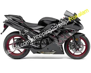 ZX 10R 블랙 차체 가와사키 닌자 06 07 ZX10R ZX-10R 2006 2007 패션 페어링 세트