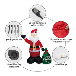 1.2M <b>LED</b> Light Up Inflatable Santa Claus With Gift Bag Outdoor Yard Christmas Party Decoration - Product Image 2