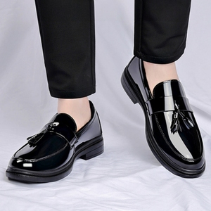 Zapatos de PU para Hombre, Formales de Negocios, Casuales, con Suela Suave, Negros, Cómodos, Versátiles, que Aumentan la Altura, Zapatos de Novio para Boda - Product Image 3