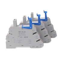 Relais électromagnétique miniature RY-ELE 41F-2Z-C4-1 à enfoncement fin, 16A 250VAC, bipolaire 2CO, étanche, interface rail DIN