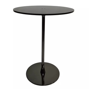 <span class=keywords><strong>Tavolino</strong></span> Contemporaneo in Acrilico Nero con Supporto in Acciaio, <span class=keywords><strong>Tavolino</strong></span> Laterale, Leggio in Acrilico, <span class=keywords><strong>Tavolino</strong></span> da Caffè <span class=keywords><strong>per</strong></span> Soggiorno e Negozio - Product Image 1