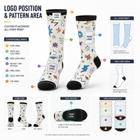 Chaussettes personnalisées imprimées pour adultes, motif automne, service d'échantillonnage de maquette, paire de chaussettes souples pour marque de mode, événement d'équipe, production en gros