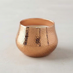Pot à bougie en cuivre martelé en forme d'ampoule – Récipient conique résistant à la chaleur pour la cire, idéal pour les marques de parfums d'intérieur de luxe - Product Image 1