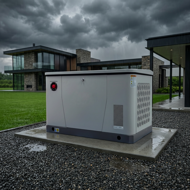 ApexGen 12kW Home Natural Gas Generator LPG Dual Fuel Automatic Backup Easy Mounting Ground Elevated Installation