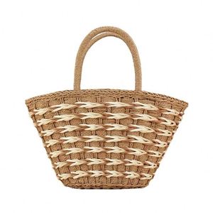 กระเป๋าถือสานคุณภาพสูงสำหรับผู้หญิง ขนาดใหญ่ ใส่ของได้เยอะ เหมาะสำหรับฤดูร้อน มีซิปปิด ใช้ได้ทั้งแบบถือและสะพาย เหมาะสำหรับไปเที่ยวทะเล - Product Image 6