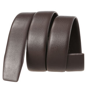 Cinturón OEM de fábrica al por mayor para hombres, correa de cuero de vaca de 3,5 cm, correa de cuero de trinquete sin hebilla, tira de cinturón de cuero automático - Product Image 1