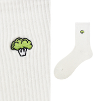 Chaussettes brodées avec logo personnalisé Chaussettes en coton peigné avec emballage