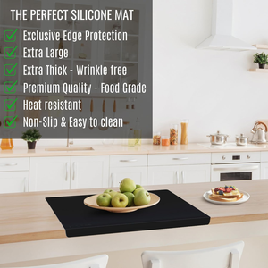 Heat Resistant Multi-purposes Silicone Mat for Countertop with Edge Protection, Kitchen Bathroom <b>Table</b> <b>Protector</b> Mat - Product Image 6