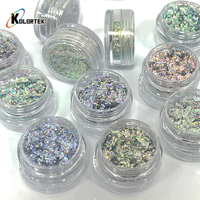 Kolortek Cristaux Aurora Nail Powder Glitter Fire Star Nail Art Cloud Holo Flakes Chrome Powder Nail Sequins