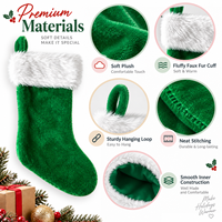 Chaussette de Noël personnalisée avec logo, en fausse fourrure, avec revers, à suspendre, 45 cm, grande taille, sac cadeau de Noël, vente en gros