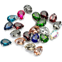 Hochwertige Teardrop Strass 7 X10 Mm flache Rückseite Glas Strass Stein für Kleidungs stück Nähen auf Kristall DIY Hochzeits kleid Taschen Schuhe
