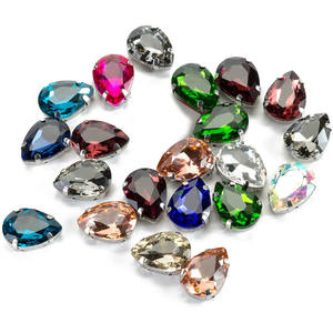 Diamantes de imitación en forma de lágrima de alta calidad, piedras de cristal de 7x10 Mm con parte trasera plana para coser ropa, bolsos de vestir de boda, zapatos - Product Image 3