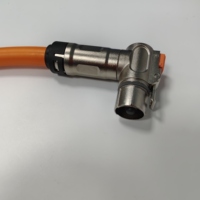 Câble d'alimentation blindé DC 1500V EV 50mm² avec connecteur automobile HVIL 200A IP67, fiche à angle droit à une seule broche de 8mm