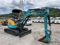 Mini-excavatrice sur chenilles d'occasion, modèle 2014, 90% neuve, pour moteur diesel, 3 tonnes, avec moteur, boîte de vitesses, pompe, roulement, testée, vidéo
