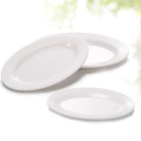 Plateau ovale incassable en mélamine au design moderne, assiette ovale en mélamine blanche, vaisselle de service au lave-vaisselle pour restaurant à domicile