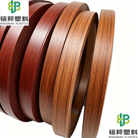 Bande de chant PVC personnalisable Mingbang, résistante à l'usure et imperméable, à grain de bois, pour le traitement des meubles en panneaux MDF