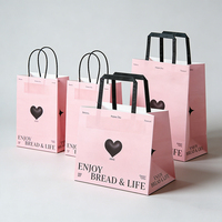 Bolsas de Papel Kraft para Llevar Comida, con Asa Plana, Impresas con Logotipo Personalizado, para Restaurantes de Comida Rápida, Café, Panadería