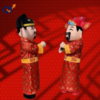 QUTENG Vêtements pour événements culturels traditionnels, Logo personnalisé, Spectacle sur scène, Événement commercial, Costume de défilé, Dieu de la Richesse, Dieu de la Fortune