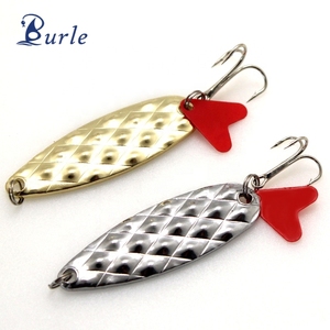 Paillettes de pêche en forme d'ananas leurres de pêche durs hameçons aigus métal argent <span class=keywords><strong>pas</strong></span> <span class=keywords><strong>cher</strong></span> pêche Flutter cuillère avec broche coeur rouge - Product Image 1