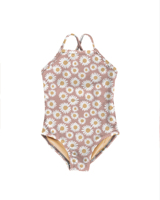 Maillot de bain pour bébé fille une pièce côtelé avec logo personnalisé très vendu Maillot de bain côtelé à imprimé floral-Enfants
