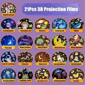 โปรเจคเตอร์รถยนต์หุ่นยนต์ตกแต่งงานปาร์ตี้ที่บ้าน ไฟกลาง<span class=keywords><strong>คืน</strong></span> 360 องศา °   ไฟฉายโปรเจคเตอร์ LED หมุนได้ 6 ฟิล์ม ลายกาแล็กซี่ สำหรับเด็ก - Product Image 5