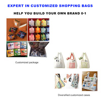 Herbruikbare boodschappentas in Hong Kong-stijl, ecologisch PLA, opvouwbaar, grote capaciteit, cartoon Oxford design