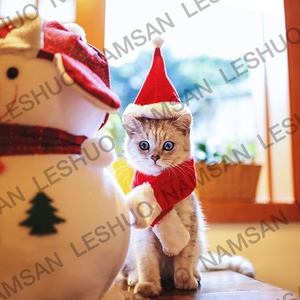 Haustier zubehör Festival Weihnachten Haustier Schal Hut für Hunde Katzen Welpe Hündchen - Product Image 5
