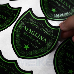 Biểu Tượng Tùy Chỉnh Phát Sáng Trong Tối Rượu Vang Nhãn Chai Không Thấm Nước Vàng Nổi Kết Cấu Giấy Nhãn Rượu Vang Chống Băng Xô Nhãn - Product Image 1