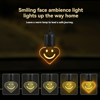 Ampoule Cœur Souriant à Succès pour Éclairage d'Ambiance Automobile, Décoration de Rétroviseur de Voiture Sans Câblage