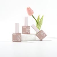 Flacons de vernis à ongles en verre rose mat vides de 15 ml, résistants aux UV, carrés, opaques, rechargeables, OEM/ODM