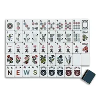 Set Ubin Mahjong Mewah Modern 2-Lapisan Akrilik Permainan Mahjong Cina dengan Logo Kustom Set Ubin Lyla