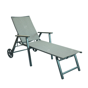 होटल आधुनिक पूल आउटडोर बालकनी आंगन लक्जरी लहर धातु फ्रेम अवकाश सूर्य लाउजर कुर्सी पहियों के साथ - Product Image 1