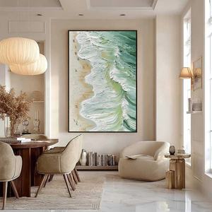 Sérénade de la côte : Peinture à l'huile texturée Impasto, peinte à la main, abstraite, sur toile, art mural contemporain moderne - Product Image 1