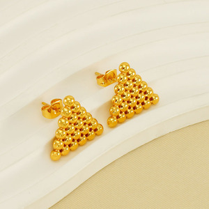 Zogxin Geometric <b>Titanium</b> Steel <b>Stud</b> Earrings Gold Square Heart Shape For Women Fashion Jewelry Gift - Product Image 3