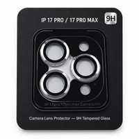 Protection d'objectif d'appareil photo en métal pour iPhone 17 Pro Max, verre trempé 9H anti-rayures, couverture intégrale, installation facile, vente en gros