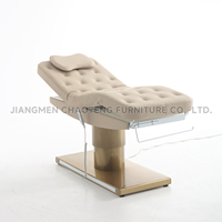 Ensemble de lit de beauté électrique moderne et élégant, base métallique de luxe, mobilier de salon de beauté, table de massage facial pour spa, portable en PU pour salon.