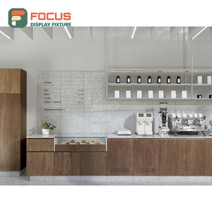 Premium Coffee Merchandise Display Rack <b>Solid</b> <b>Wood</b> Frame Bean Bag Display Cafe Merchandise Display Rack - Product Image 5