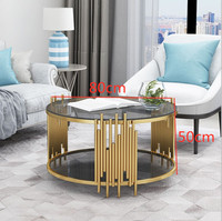 Table basse ronde, meubles d'intérieur, table de salon, table basse moderne en verre, table basse de luxe légère de qualité supérieure