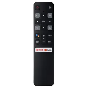 Controle remoto original rc802v fnr1, controle de comando por voz e assistente para tcl smart tv com netflix e youtube