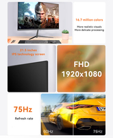 Nuevo Monitor para Juegos Ultrafino sin Marco de 27 Pulgadas FHD 1080P 75Hz, Pantalla LCD IPS para PC de Escritorio, Pantalla Ancha con Retroiluminación HDR RGB